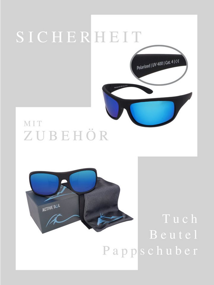 ActiveSol Sonnenbrille Erebos, Extra Dunkel, Kategorie 4 Polarisiert, Photophobie, Berge und See – Bild 5 von 5