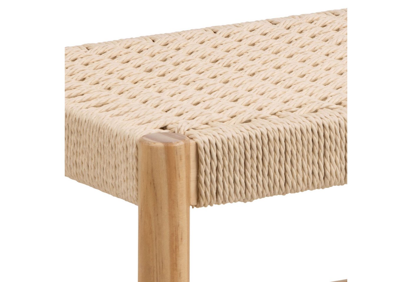ACTONA GROUP Bank Alvin, Sitzbank, Eßzimmerbank, Bank, natur, Papiergeflecht, mit geflochtenem Muster, 80x35x45 cm – Bild 5 von 5