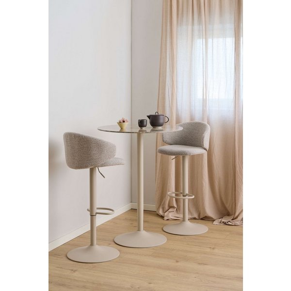 ACTONA GROUP Bartisch Stehtisch (B/T/H: 80x80x105cm), Tisch braun, polierte Keramiktischplatte