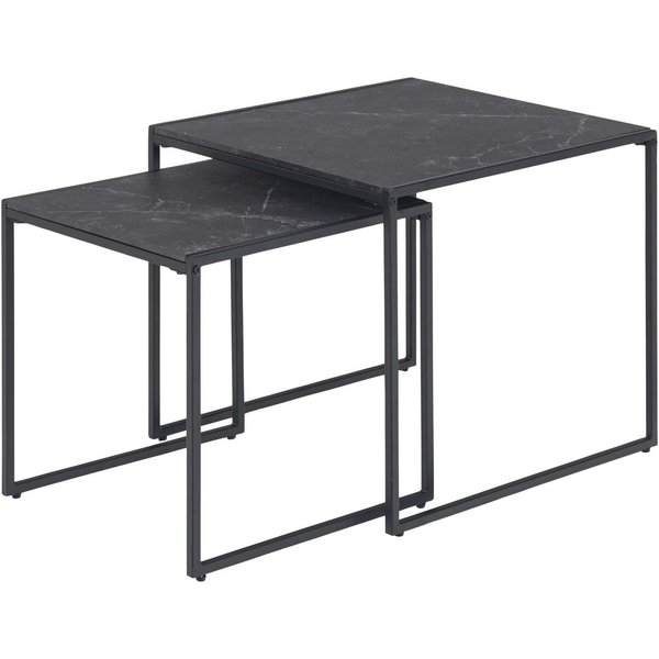 ACTONA GROUP Beistelltisch Infinity (Set, 3 Stück), Satz mit Tischen, Schlittenbeine aus schwarzem Metall, (Set, 2 st)