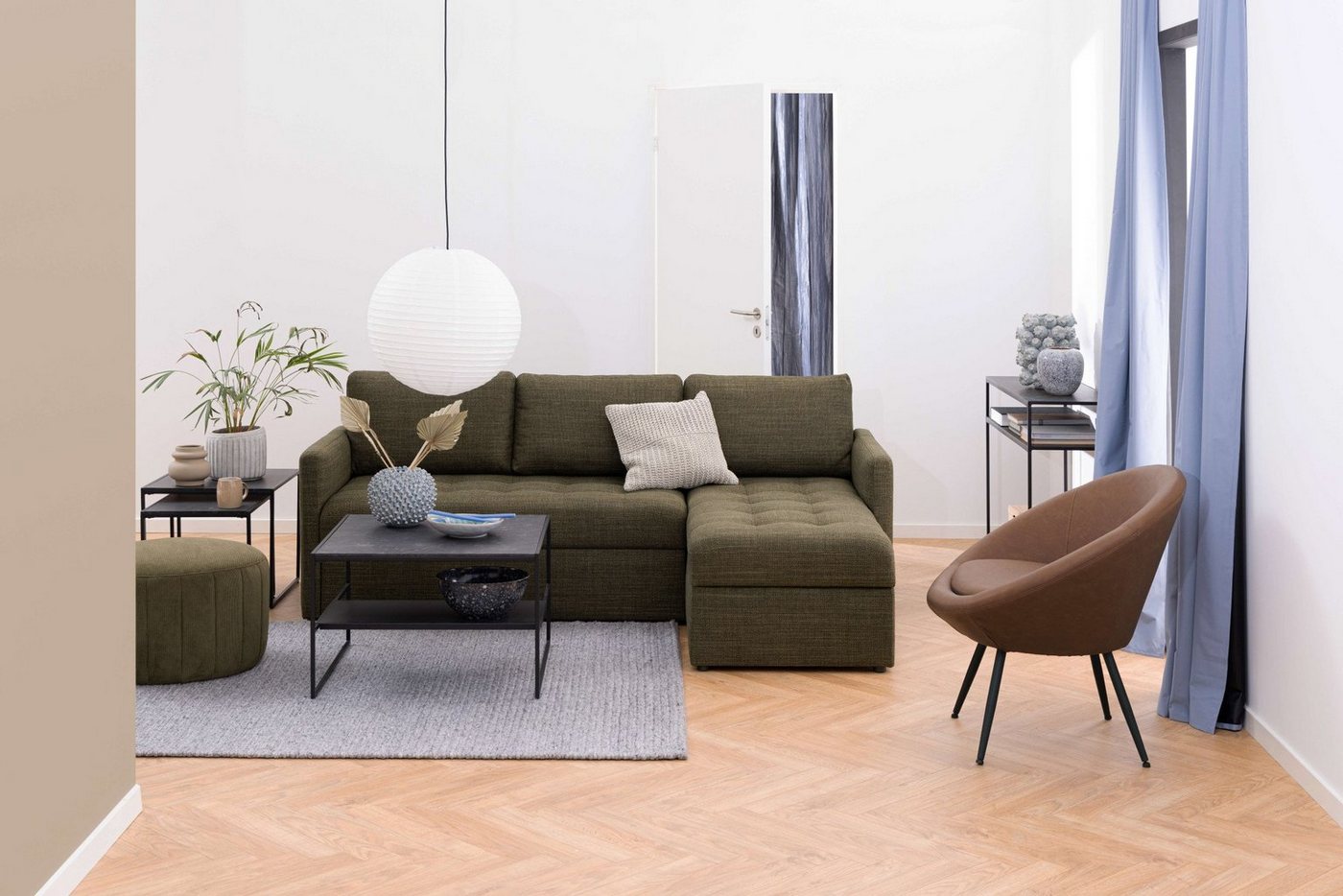 ACTONA GROUP Beistelltisch Infinity (Set, 3 Stück), Satz mit Tischen, Schlittenbeine aus schwarzem Metall, (Set, 2 st) – Bild 2 von 5