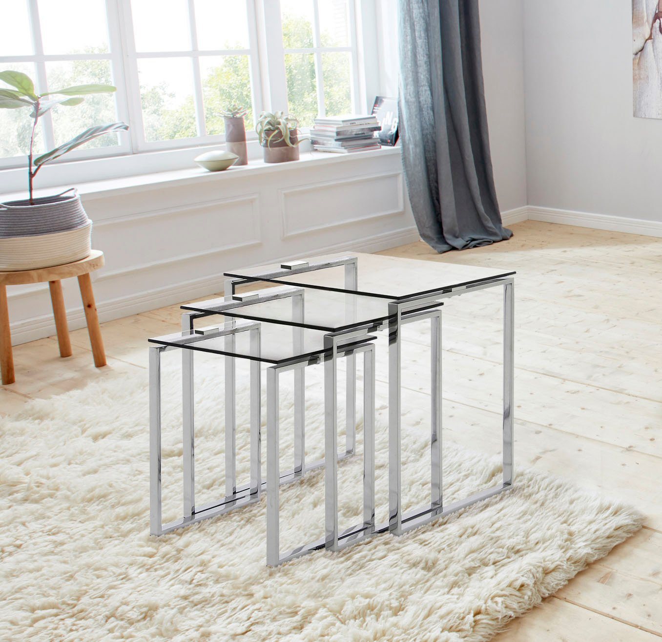 ACTONA GROUP Beistelltisch Katrine 3er Set, moderne Glas Satztische, zeitloses Design (Set, Couchtisch, Sofatisch, OTTOs Choice), OTTOs Choice, Platzsparend, st – Bild 5 von 5