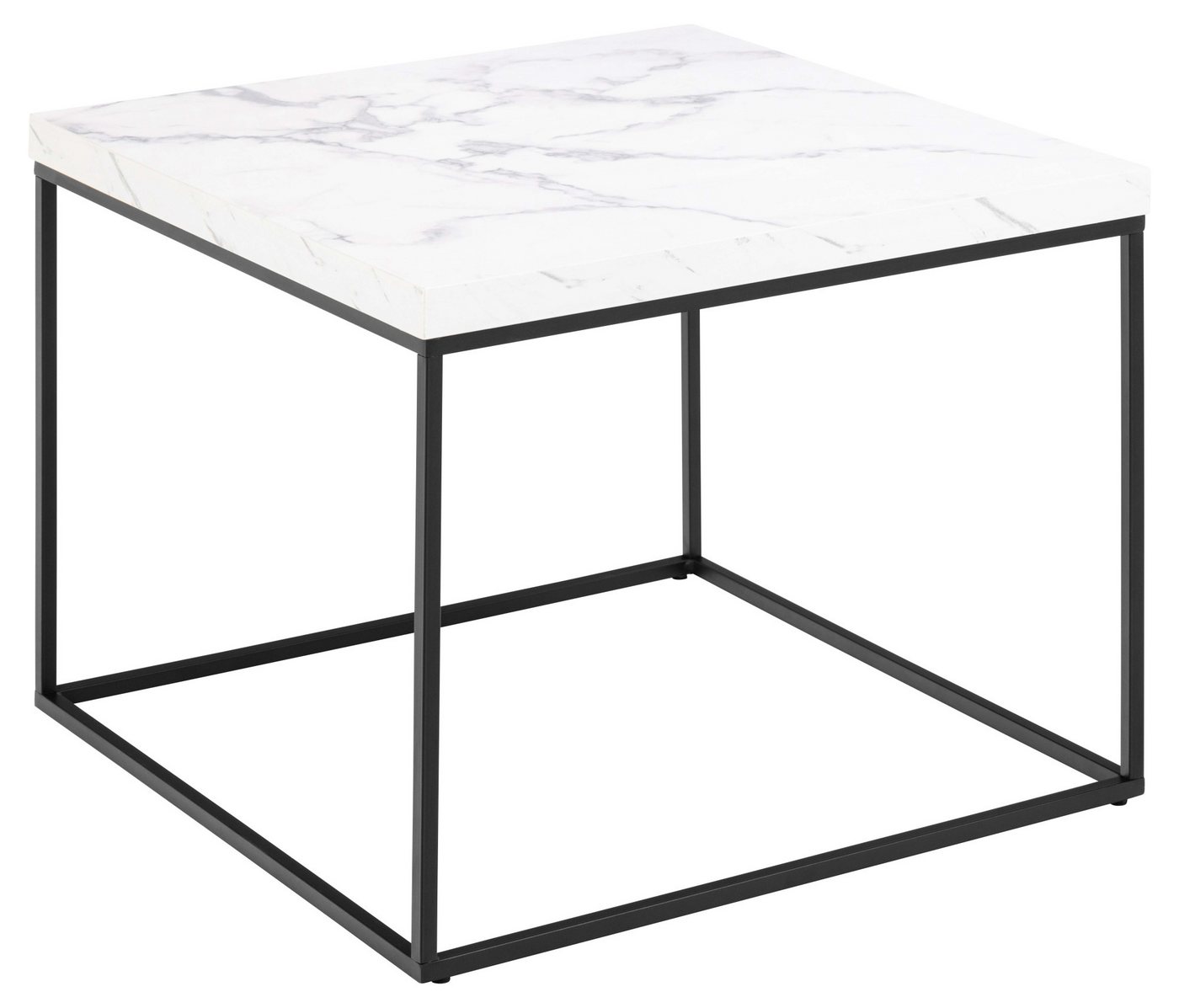 ACTONA GROUP Couchtisch Barossa, Wohnzimmer-Tisch, quadratisch, in Steinoptik, Modern, Steinoptik, schwarze Stahlbeine, in mehreren Varianten, B: 60 cm – Bild 3 von 5