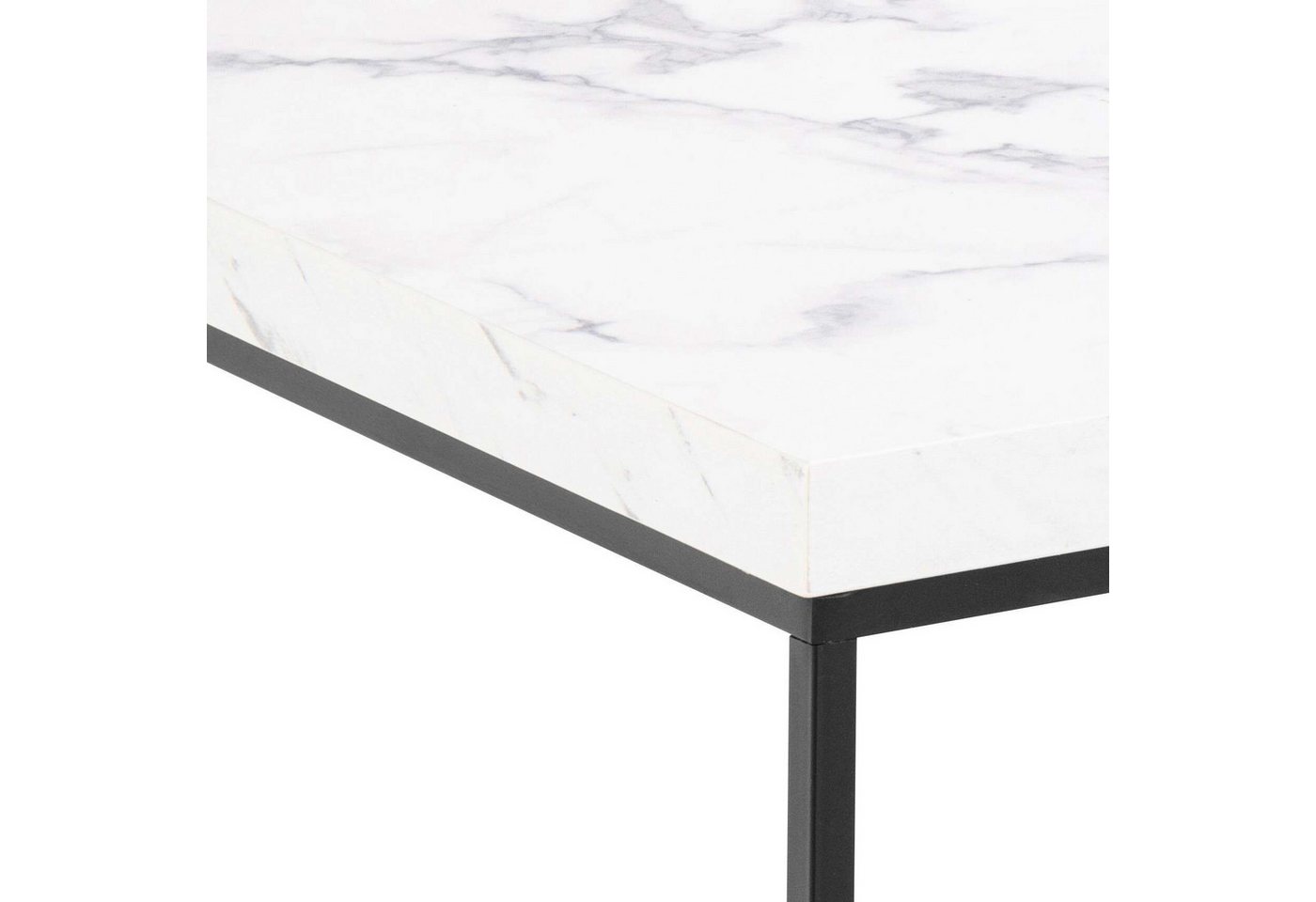 ACTONA GROUP Couchtisch Barossa, Wohnzimmer-Tisch, quadratisch, in Steinoptik, Modern, Steinoptik, schwarze Stahlbeine, in mehreren Varianten, B: 60 cm – Bild 4 von 5