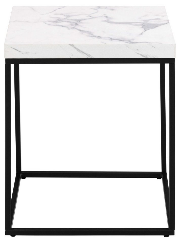 ACTONA GROUP Couchtisch Barossa Wohnzimmertisch, Beistelltisch, Quadratisch, Sofatisch, Steinoptik, schwarze Stahlbeine, in weiteren Variationen, B: 40 cm – Bild 2 von 5
