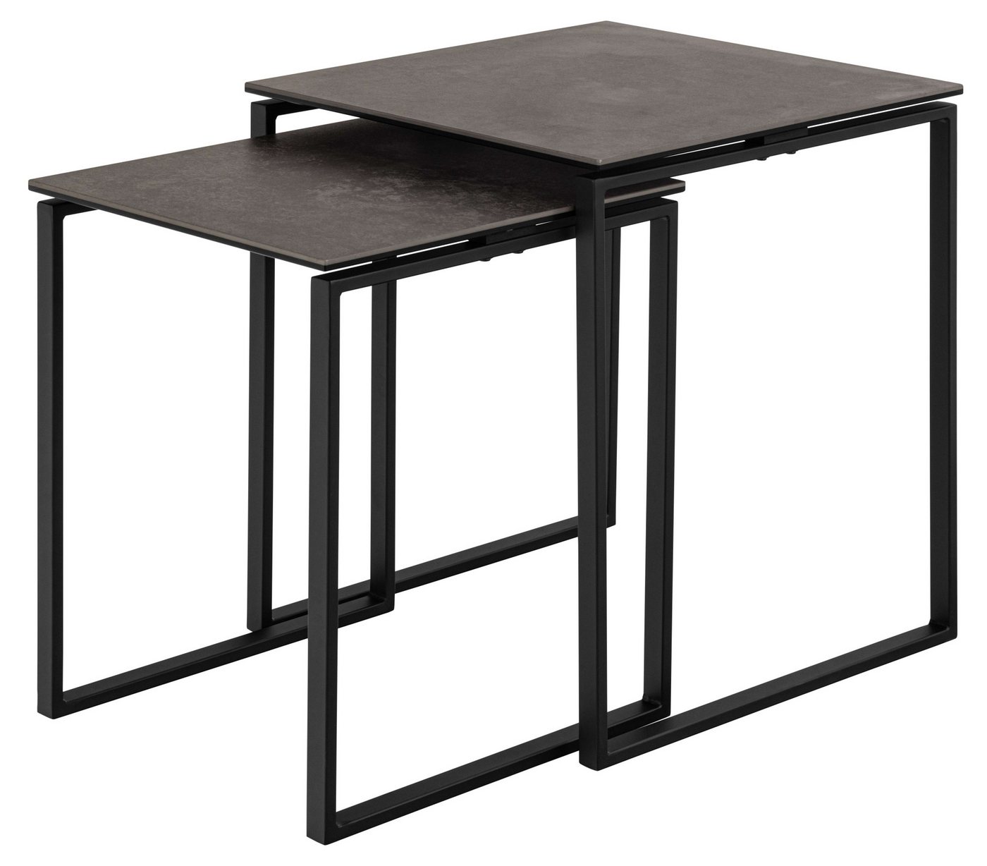ACTONA GROUP Couchtisch Katrine, 2er-Set, Kaffetisch, Keramik-Tischplatte, modern, Scandi (Set, 2-St., Set aus 2 Couchtischen), Quadratisch, robustes schwarzes  – Bild 3 von 4