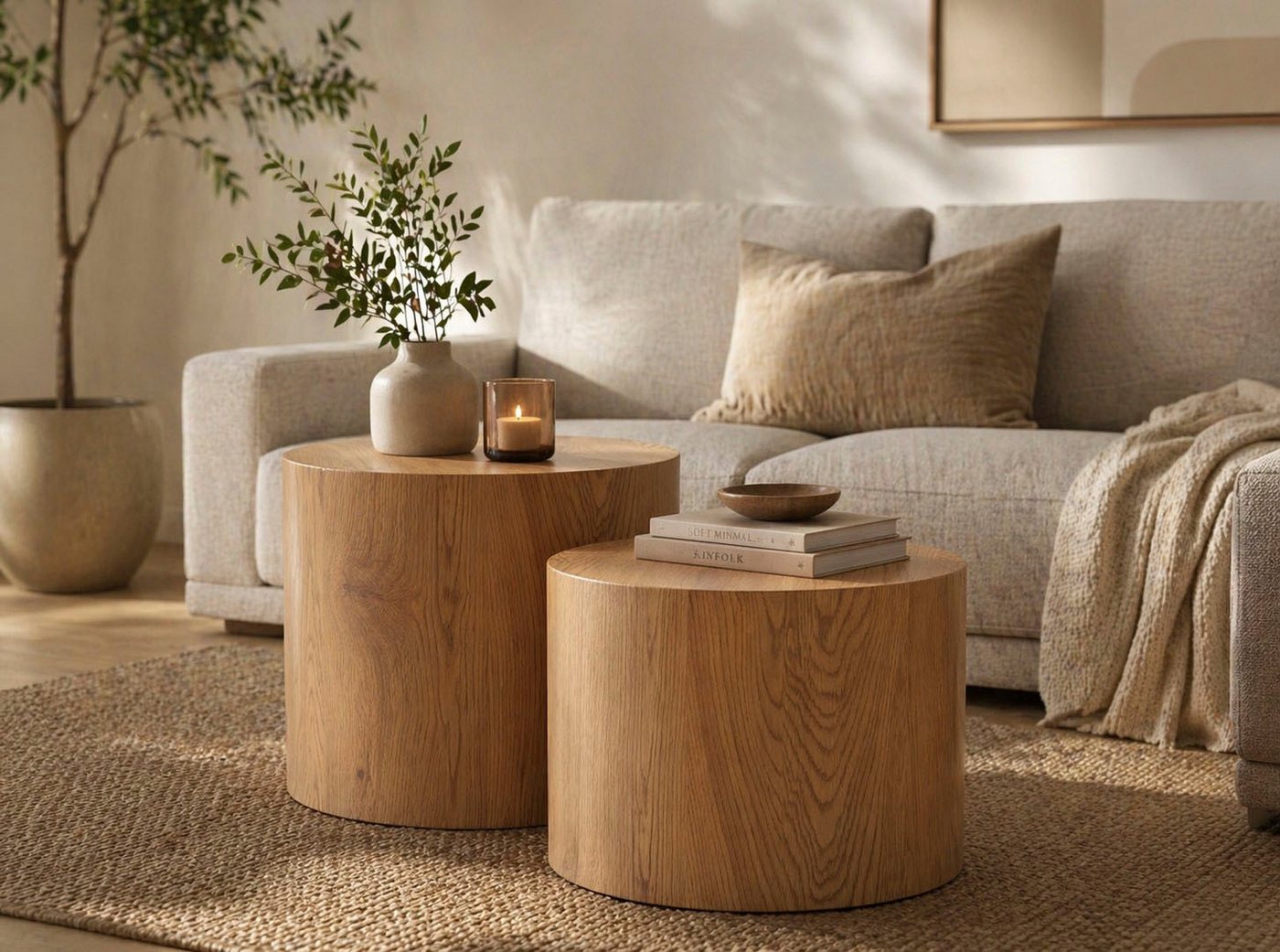 ACTONA GROUP Couchtisch Mice 2er Set - oval, skandinavisch & modern, pflegeleicht, Komplettset (Couchtisch, Beistelltisch), OTTOs Choice, Langlebiger Beistellti – Bild 2 von 5