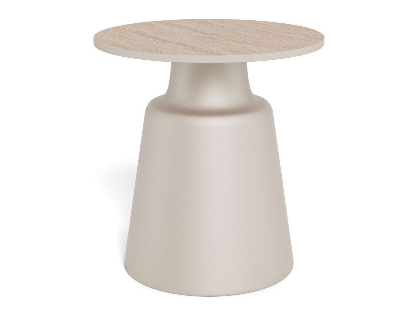 ACTONA GROUP Couchtisch Santorini Beistelltisch – modern & kompakt, langlebige Keramikplatte, Pflegeleicht, Keramik Tischplatte, schwarzes Stahlgestell, Ø: 45 c – Bild 3 von 5