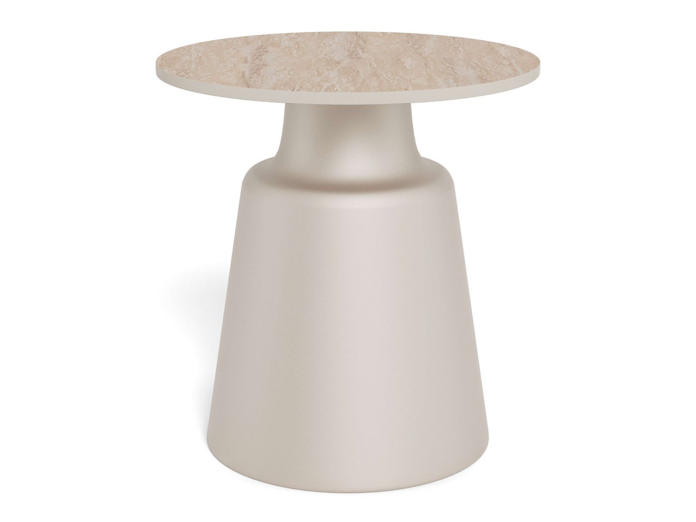 ACTONA GROUP Couchtisch Santorini Beistelltisch – modern & kompakt, langlebige Keramikplatte, Pflegeleicht, Keramik Tischplatte, schwarzes Stahlgestell, Ø: 45 c – Bild 4 von 5