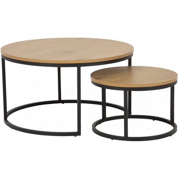 ACTONA GROUP Couchtisch Spiro 2er Set, rund – modern & stilvoll kombinieren, zeitloses Design (2-St., Couchtisch, Beistelltisch), OTTOs Choice Holzoptik, pflege