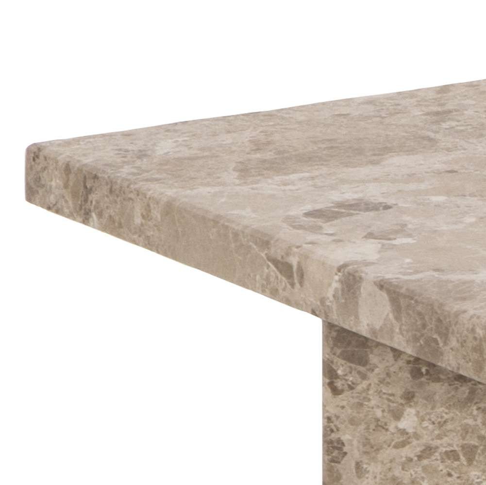 ACTONA GROUP Couchtisch Vega, Couchtisch, V-förmig Gestell,matt Latte lackiert Marmor, 90x90x42 cm – Bild 5 von 5