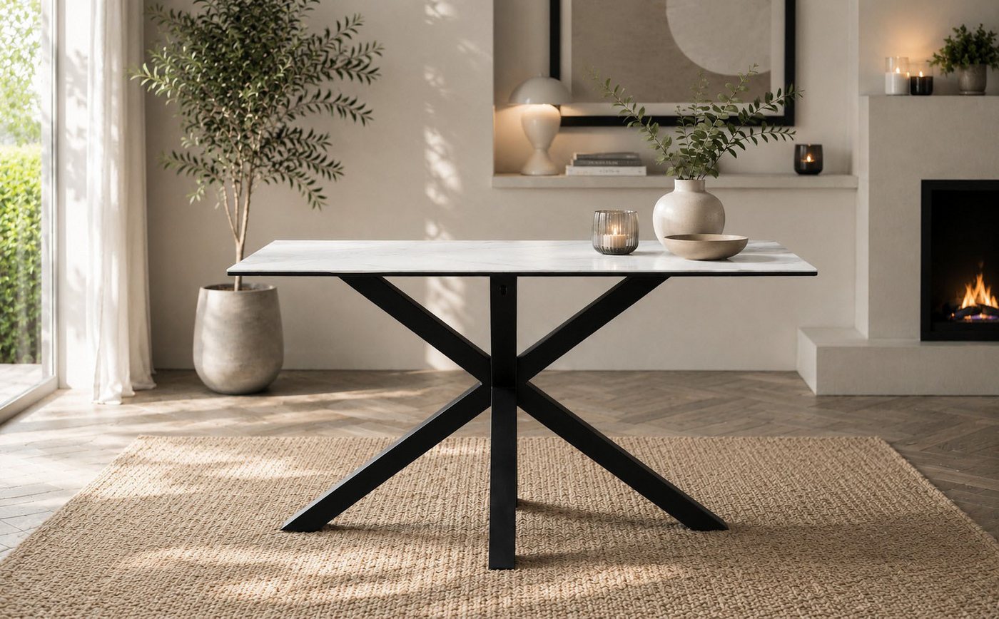 ACTONA GROUP Esstisch Heaven mit Keramikplatte & stabilem Stahlgestell, mehrere Varianten (Breite: 135, 160 und 200 cm), Pflegeleichter Design-Esstisch – robust – Bild 2 von 5