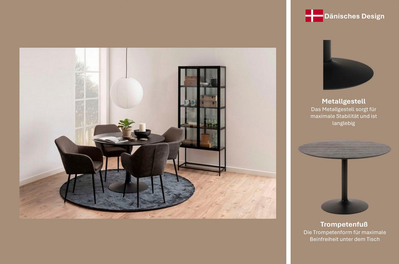 ACTONA GROUP Esstisch Ibiza, Runder Küchentisch - pflegeleicht, platzsparend & robust (1-St., Tisch, Tulpentisch), OTTOs Choice, modernen Design – kratzfest & b – Bild 4 von 5