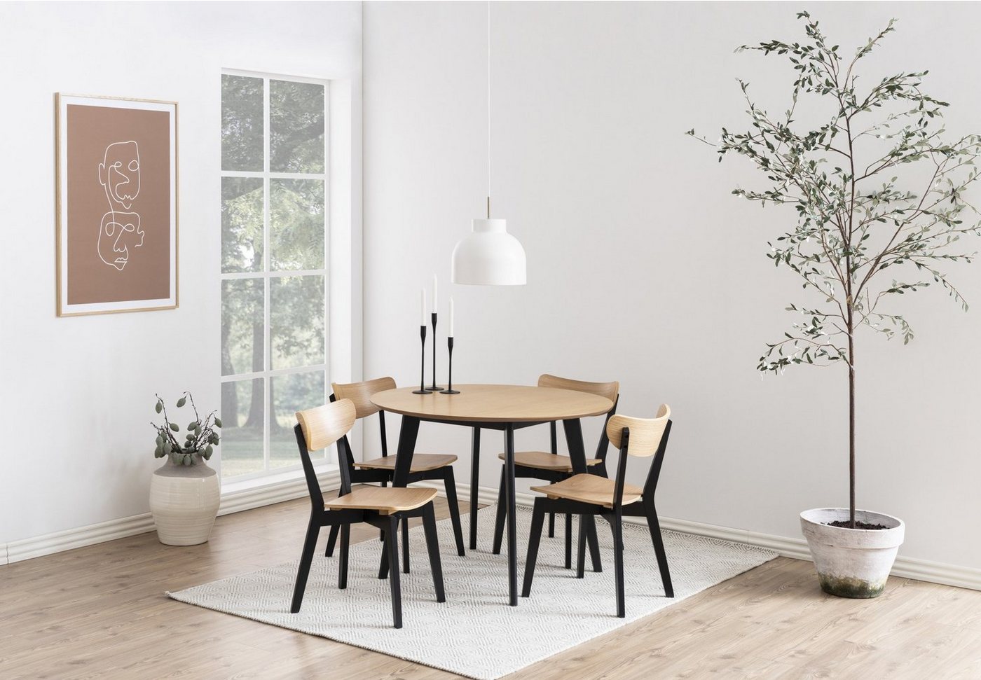 ACTONA GROUP Esstisch Roxby rund Ø105 – kompakt, robust & pflegeleicht, zeitloses Design (1-St., Küchentisch, OTTOs Choice), Roxby Esstisch rund, mit Eiche Furn – Bild 2 von 5