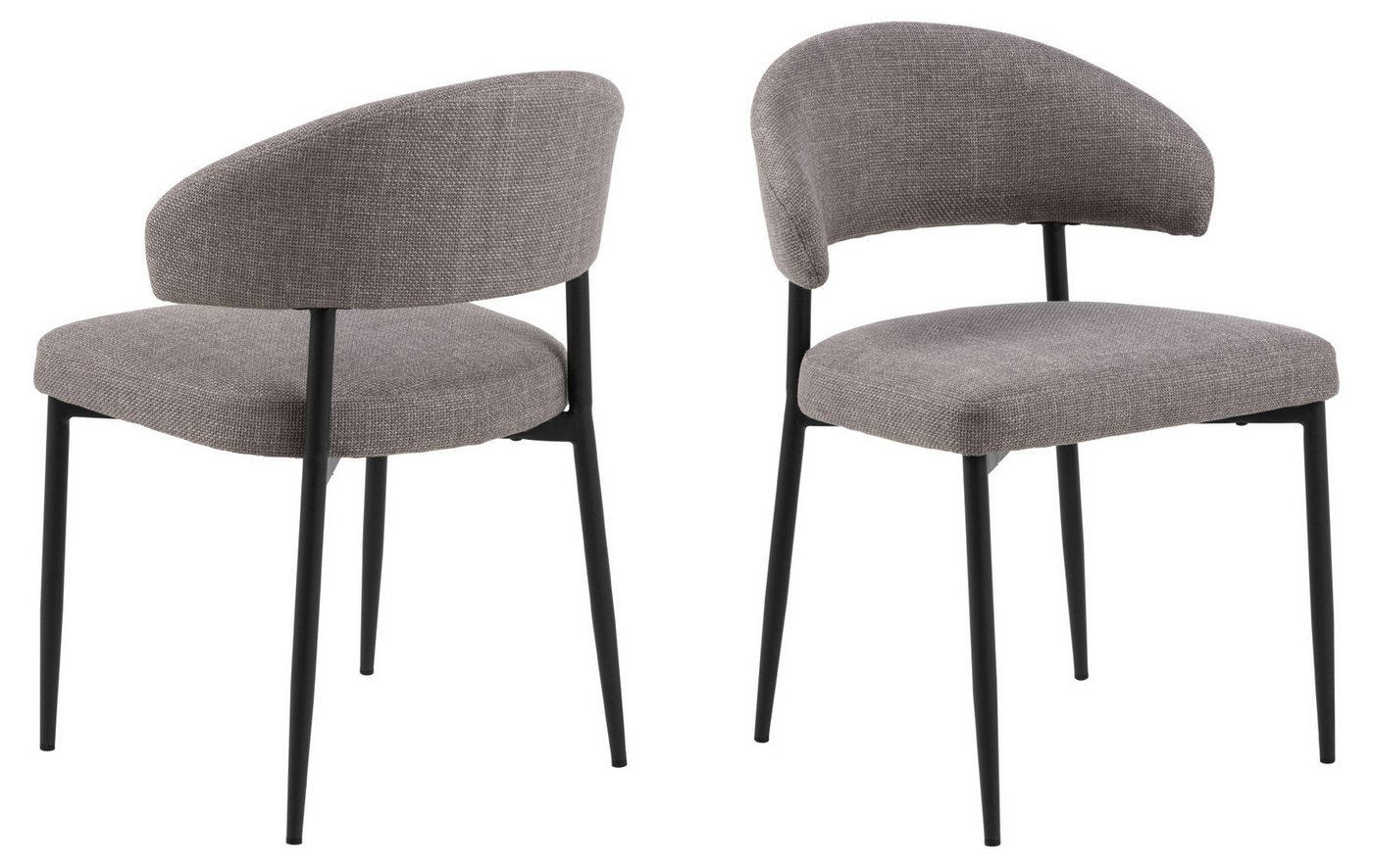 ACTONA GROUP Esszimmerstuhl Edina 2er Set, Stoff - bequem & stilvoll, mehrere Farben, moderne, Gepolstert, weicher Bezug & hoher Sitzkomfort, schwarze Stahlbein – Bild 5 von 5
