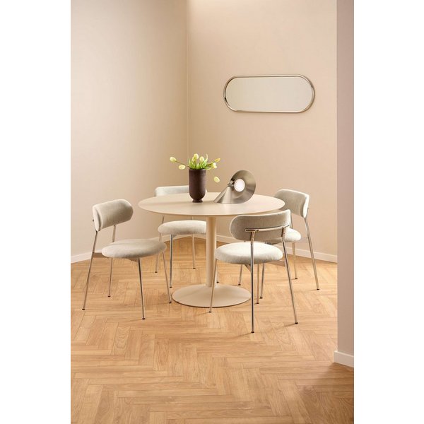 ACTONA GROUP Esszimmerstuhl Lyric, Küchenstuhl, mit gepolsterter Sitzfläche (Set, 2 St), Stuhl, Chenille, Retro-Futur, Chromstahlgestell, FSC™