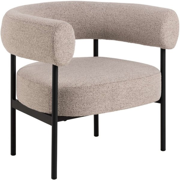 ACTONA GROUP Loungesessel Oakfield, Polstersessel, Relaxsessel, mit Armlehnen, Hoher Komfort, Modern, Beiger Stoff, Schwarze Stel, Taschenfedern, Sitzhöhe: 43,5