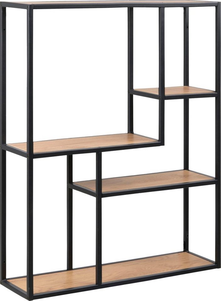 ACTONA GROUP Wandregal, Metallgestell im Industrie-Look, 3 Einlegeböden, asymmetrische Details – Bild 2 von 5