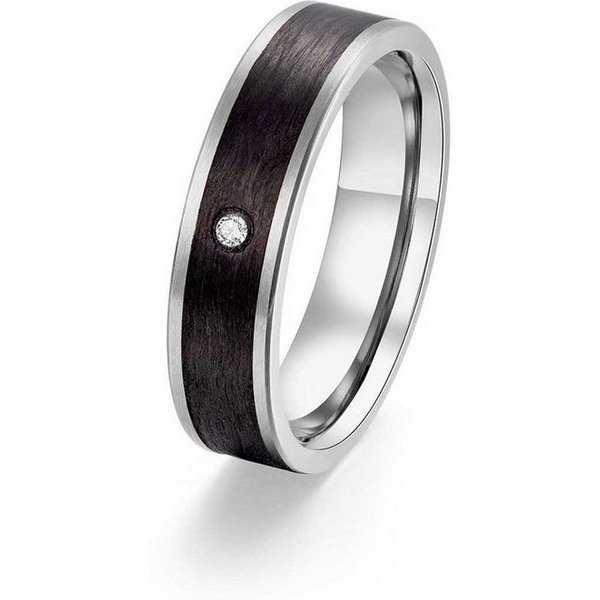 Adam & Eve Trauring Carbon/Titan - Eheringe, Partnerringe "AEC56M" ohne & mit Zirkonia