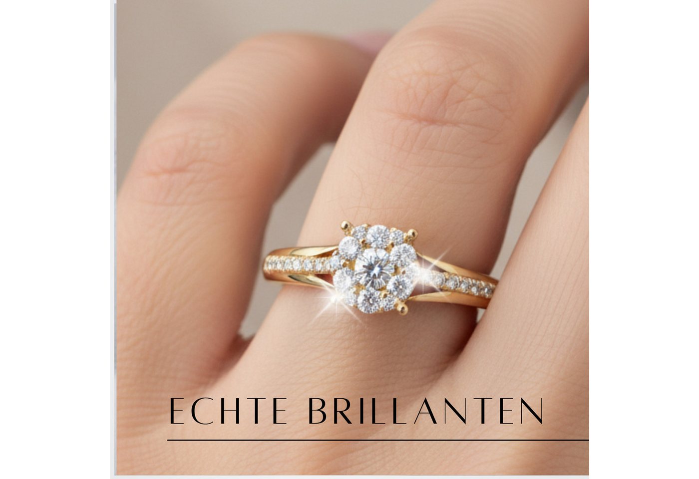 Adam & Eve Verlobungsring "AE25" Brillantring 585/- Gelbgold oder Weißgold 0,20 ct. (mit 31 Diamanten), inklusive Echtheitszertifikat - Gravur möglich – Bild 3 von 5
