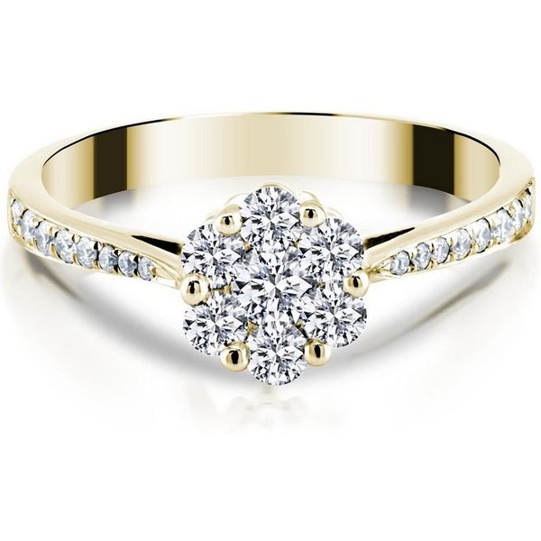 Adam & Eve Verlobungsring mit 23 Brillanten - 585/- Gelbgold oder Weißgold 0,35 ct. & 0,48 ct. (AE21" Diamantring), inklusive Echtheitszertifikat - Gravur mögli