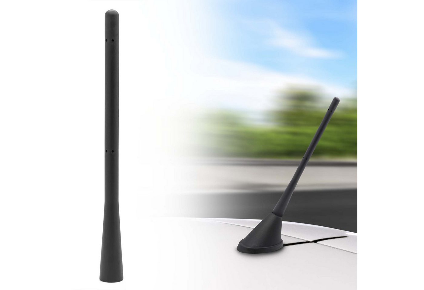 Adapter Universe Auto Radio Stab Dach Antenne 17cm Triplex FM AM GPS KFZ Hifi PKW Stabantenne – Bild 2 von 3