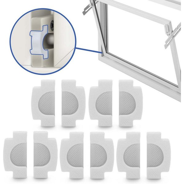 Adapter Universe Kellerfenster Kipplager Kellerfenster Verschluss Ersatzteil Weiß für z.B. MEA Mealon, (5 St)