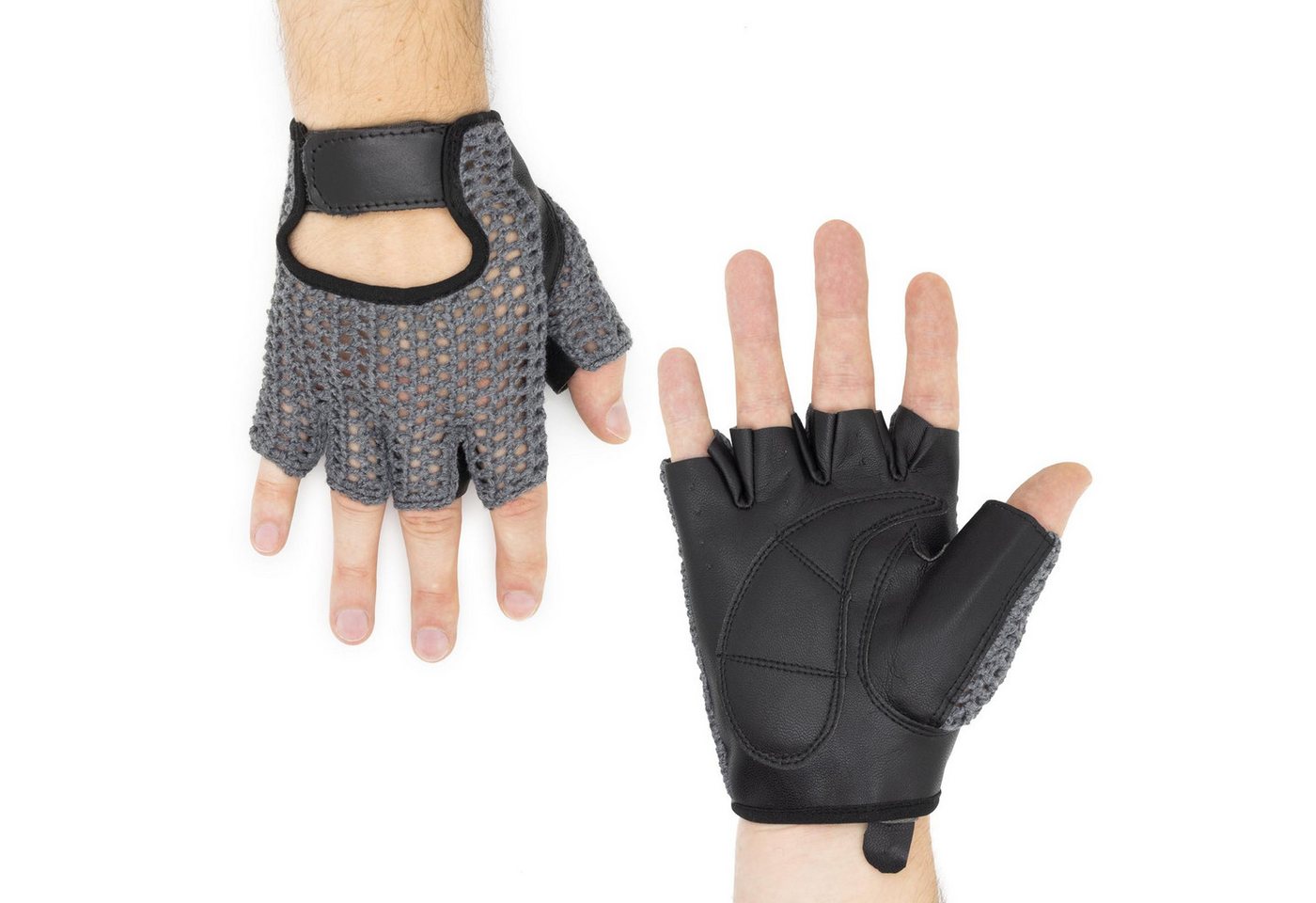 Adapter Universe Lederhandschuhe Autofahrer Handschuhe Retro Vintage Leder Fingerlose Fahrerhandschuhe – Bild 3 von 5