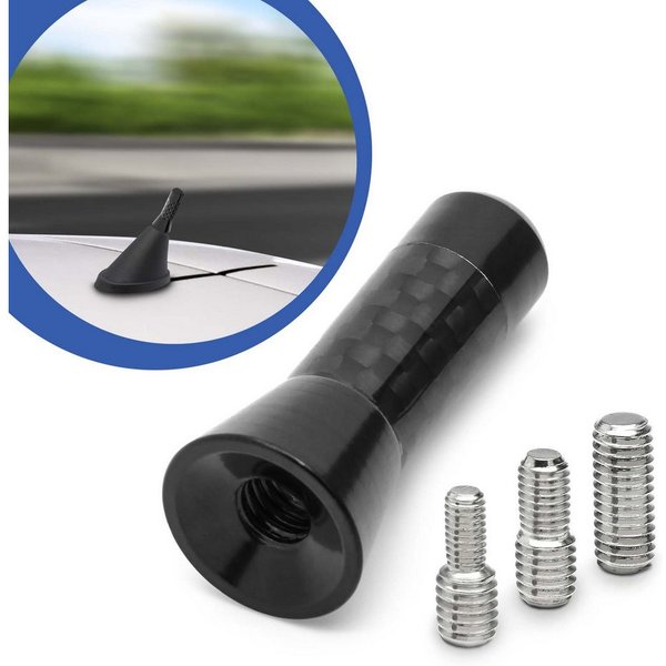 Adapter Universe Universal 3,5cm Auto Kurz Stab Dach Antenne Radio Carbon Design KFZ Stabantenne