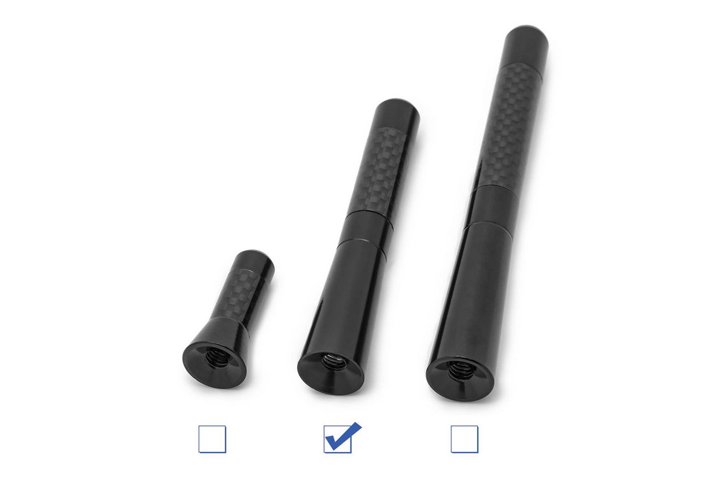 Adapter Universe Universal 9cm Auto Kurz Stab Dach Antenne Radio Carbon Design KFZ PKW Stabantenne – Bild 4 von 5
