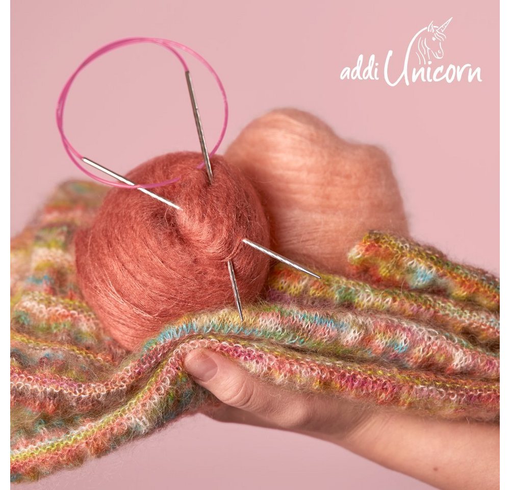 addi Rundstricknadeln addiUnicorn Basic Metall Rundstricknadeln, Länge 60 - 150 cm, Stricknadel in Wellenform in verschiedenen Stärken, Rundstricknadel, Metall, – Bild 5 von 5