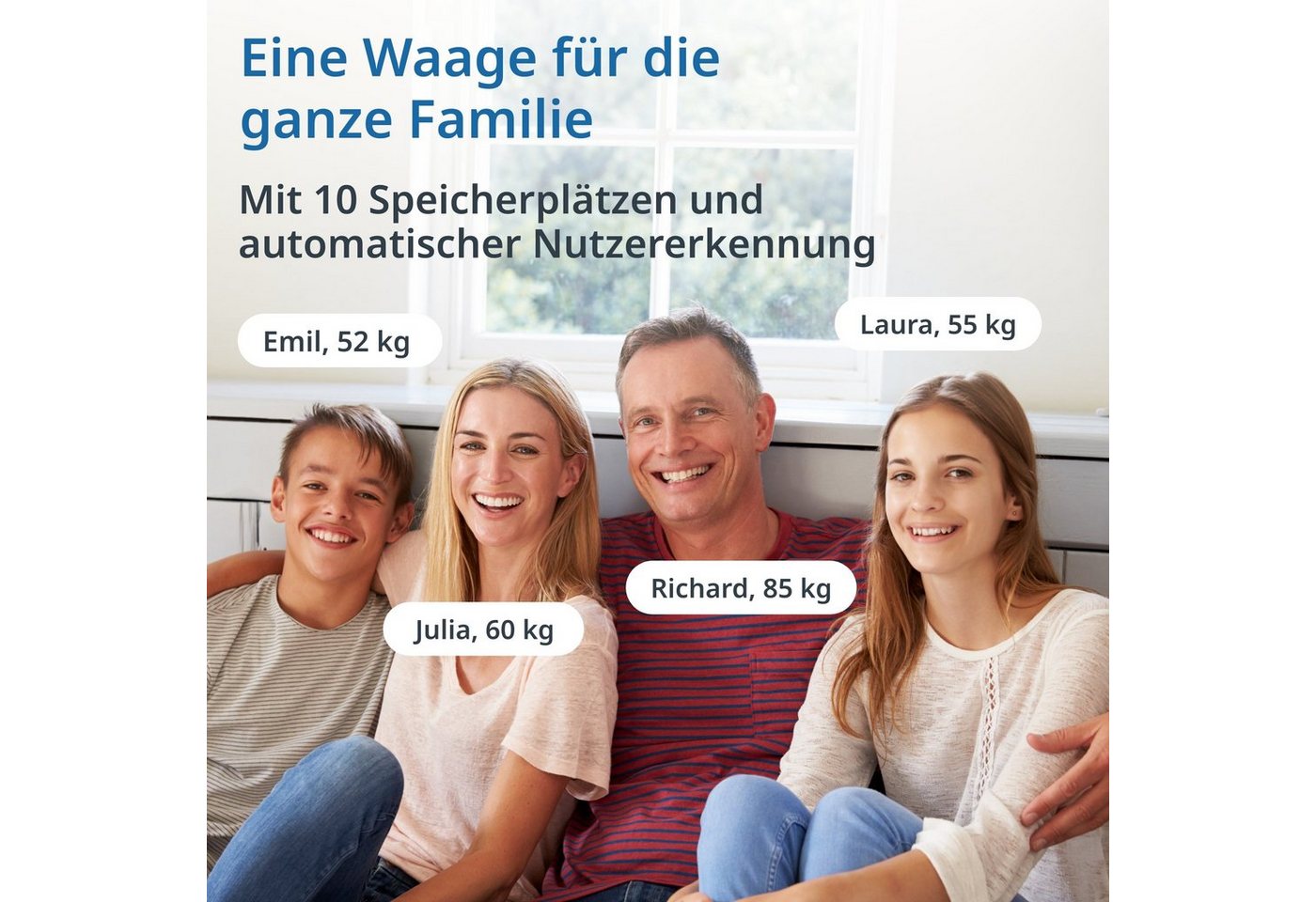 ADE Körper-Analyse-Waage Personenwaage digital Körperfettwaage Ines bis 200 kg, Körperwaage mit Körperfettanalyse, Testsieger Stiftung Warentest – Bild 4 von 5