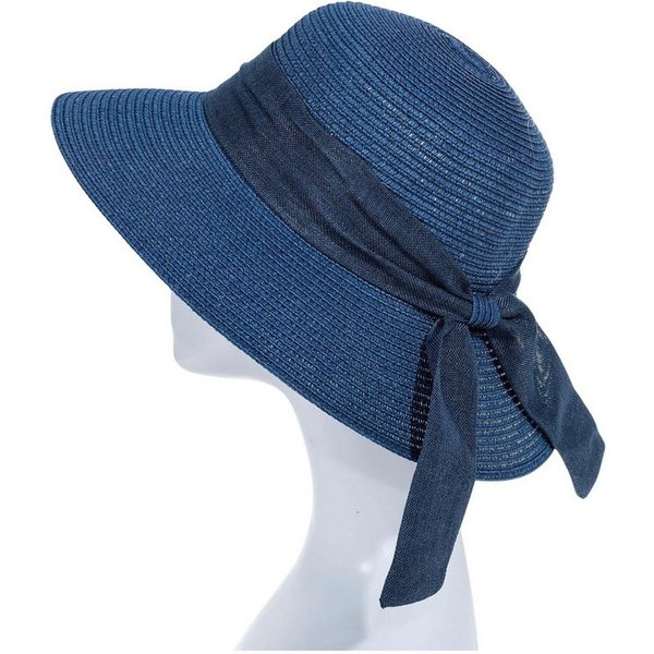 Adel Accessoires Sonnenhut Trendiger Damenhut mit Schleife, Strohhut in Einheitsgröße
