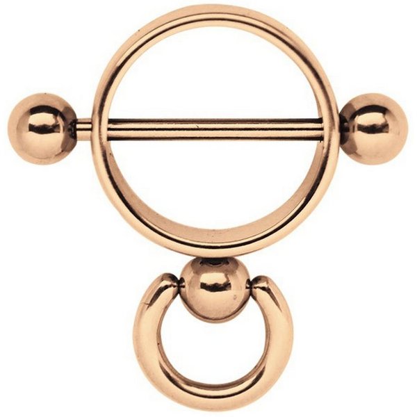 Adelia´s Brustwarzenpiercing Piercing Brustpiercing, Aus 316l Chirurgenstahl, rosegold beschichtet