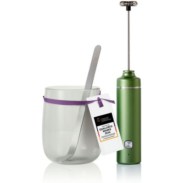 AdHoc Milchaufschäumer Matcha-Genießer-Set Chado, mit Glas und Löffel