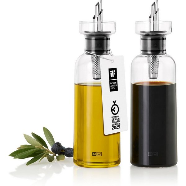 AdHoc Ölspender und Essigspender im Set AromaPour, (2-tlg), der 4in1 Genussexperte für Öl und Essig 300ml