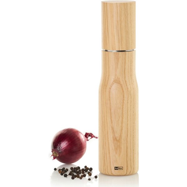 AdHoc Salz-/Pfeffermühle LEVO 27 cm manuell, (1 Stück), Gewürzmühle aus Eschenholz mit langlebigem Keramikmahlwerk
