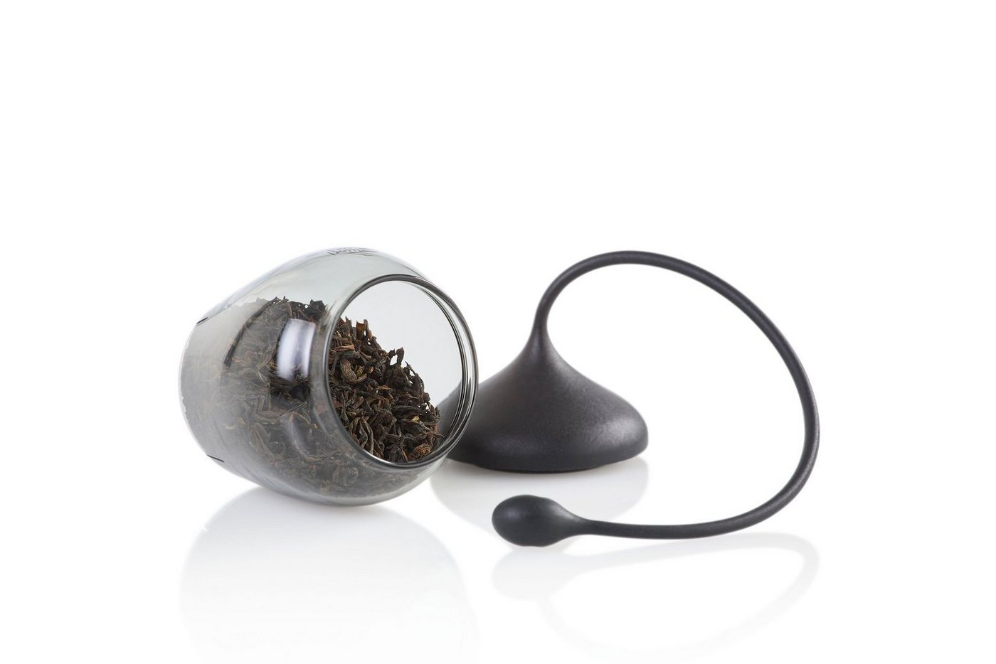 AdHoc Teesieb Glas-Teefilter Fusion, Glas, Silikon, (1-St), perfekt für großblättrige Teesorten oder Gewürze – Bild 2 von 5