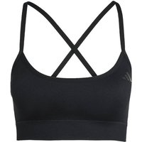 ADIDAS Damen BH Workout Essentials Knit Light Support Padded BH, Größe L in Schwarz