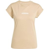 ADIDAS Damen Shirt Essentials Linear Cotton, Größe XS in Braun