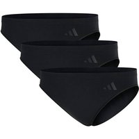 ADIDAS adidas Damen Slips, 3er Pack - Sport Active Seamless, Low Rise Bikini, Unterwäsche, Logo, einfarbig, Größe L in Schwarz