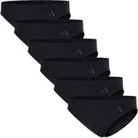 ADIDAS adidas Damen Slips, 6er Pack - Sport Active Seamless, Low Rise Bikini, Unterwäsche, Logo, einfarbig, Größe L in Schwarz