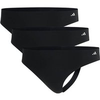 ADIDAS adidas Damen Strings, 3er Pack - Thongs, Active Light Flex , Unterwäsche, Logo, Größe XL in Schwarz