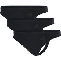 ADIDAS adidas Damen Strings, 3er Pack - Sport Active Seamless, Thongs, Unterwäsche, Logo, einfarbig, Größe S in Schwarz