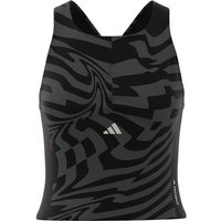 ADIDAS Damen Top Techfit Printed Crop Training, Größe L in Grau