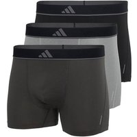 ADIDAS adidas Herren Boxershorts, 3er Pack - Trunks, Active Micro Flex, Logo, einfarbig, Größe M in Schwarz