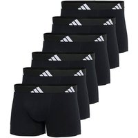 ADIDAS adidas Herren Boxershorts, 6er Pack - Trunks, Active Flex Cotton, Logo, einfarbig, Größe L in Schwarz