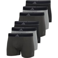 ADIDAS adidas Herren Boxershorts, 6er Pack - Trunks, Active Micro Flex, Logo, einfarbig, Größe S in Schwarz