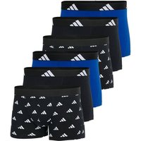 ADIDAS adidas Herren Boxershorts, 6er Pack - Trunks, Active Flex Cotton, Logo, einfarbig, Größe S in Schwarz
