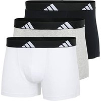 ADIDAS adidas Herren Boxershorts, 3er Pack - Trunks, Active Flex Cotton, Logo, einfarbig, Größe S in Schwarz
